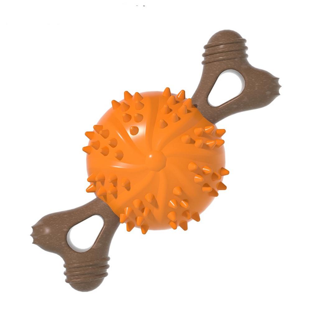 

Bite Resistant Dog Teething Stick Soft Dog Chew Toy Dog Bone Molar Ball Pet Training оранжевый