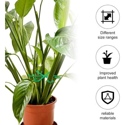4pcs Reusable Climbing Houseplant Stem Supports Plastic Plant Climbers Stem Holders Flower Plant Stakes Trellis Stem Hook Growth Accessories for Plant