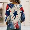 Womens Plus Size Square Neck Long Sleeve Front Button Elegant Loose Versatile Casual Ladies Blouse