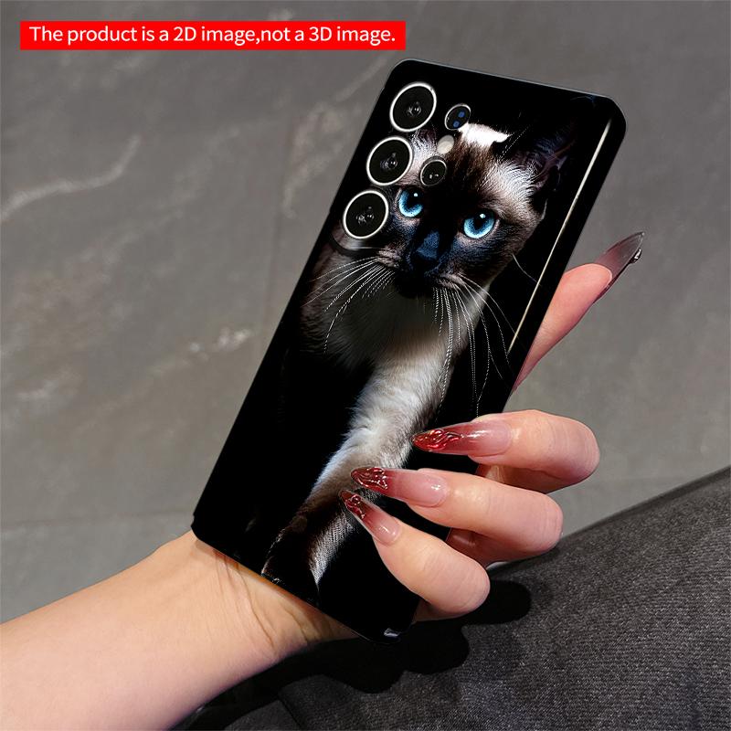 2DFlat Samsung Phone Case Siamese Cat with Blue Eyes Walking Forward Applicable To Galaxy S22 S23 S24 S25ULTRA S26 A12 A13 A14 A15 A16