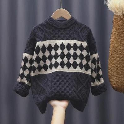 Boys' Warm Knitted Sweater for Autumn/Winter, Ages 8-12