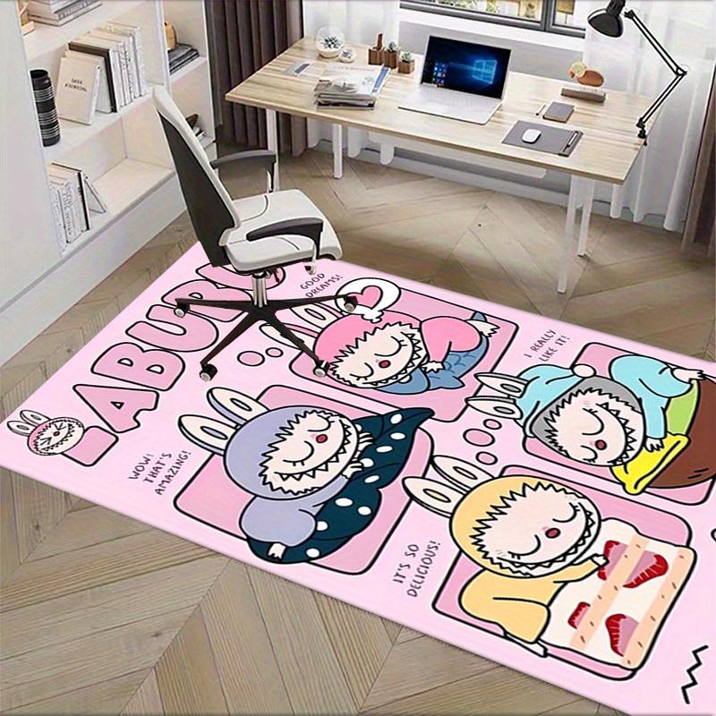 1pc Bunny, LABUBU, Food Office Carpet Soft Polyester Entrance Carpet Washable Non-slip Machine Washable Indoor Carpet Table Entrance Home De