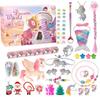 Hot Pink Christmas Advent Calendar Box for Girl Gift Mermaid Unicorn Princess Dress Up Jewelry Hairpin 24Day Countdown Calendar Gift Box
