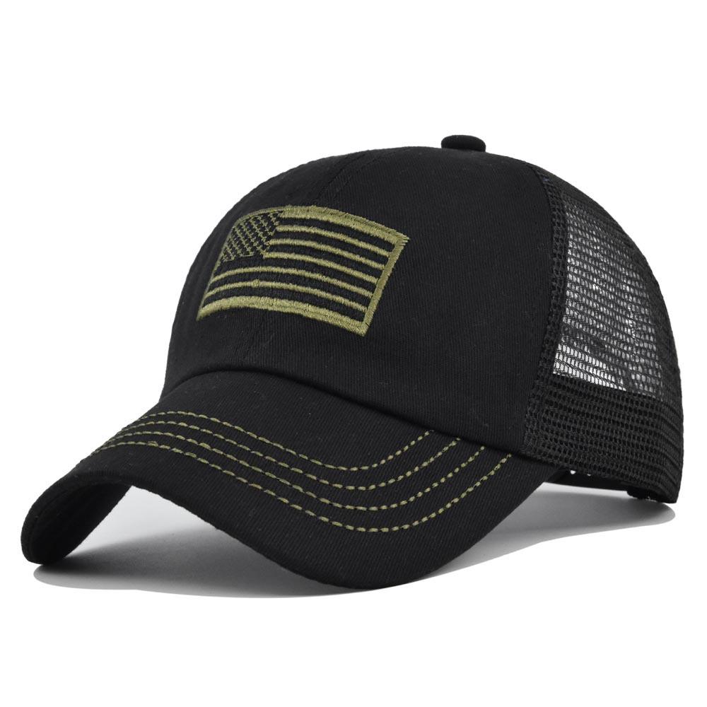 Camouflage Camo Baseball Cap with American Flag USA Tactical Operator Outdoor Hat for Hiking Hunting
