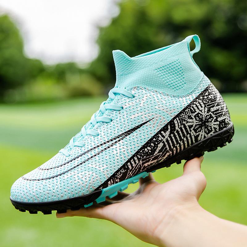 Football Shoes Men's Autumn High Top Long Shattered Nails Student Children Boys Professional Training Amazon Football Shoes