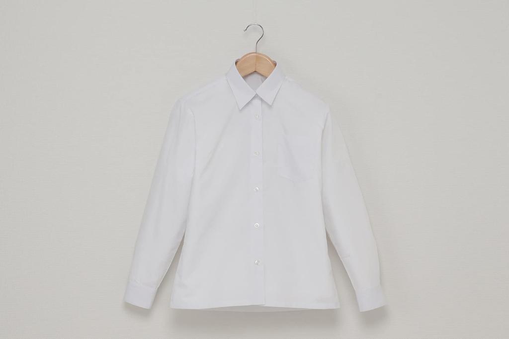 Long Sleeve Student School Size 165 To Japanese Size [Catch] Girls' Shirt, Shirt, White, Japan, (equivalent M)
