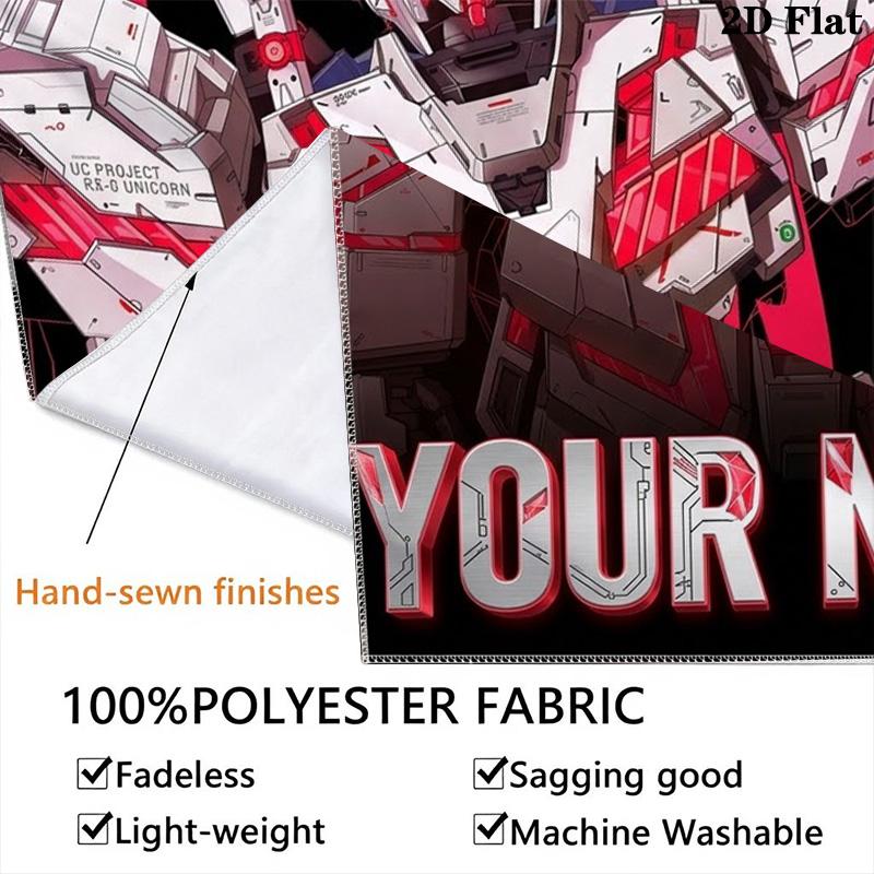 Name Custom Gundam Wall Tapestry Aesthetic Wall Hanging Printed Fabric Blanket Decorative Tapestries for Bedroom Living Room Home Decor