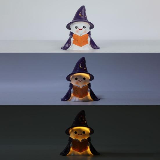 1/2Pcs Enchanting Wizard Ghost Night Light Halloween Reading Book Ghost LED Lamp Home Bedroom Kids Room Decoration Book Lovers Gift