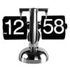 Digital Minimalist Retro Flip-Down Clock Automatic Mechanical Desk Clock for Living Room or Study (Black)