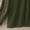 ZANZEA Women Casual Turn Down Collar Long Sleeve Loose Corduroy Blouse