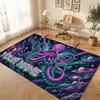 Octopus Sea Life Theme Crystal Velvet Floor Rug Personalized Custom Name Text Warm Carpet Home Decoration