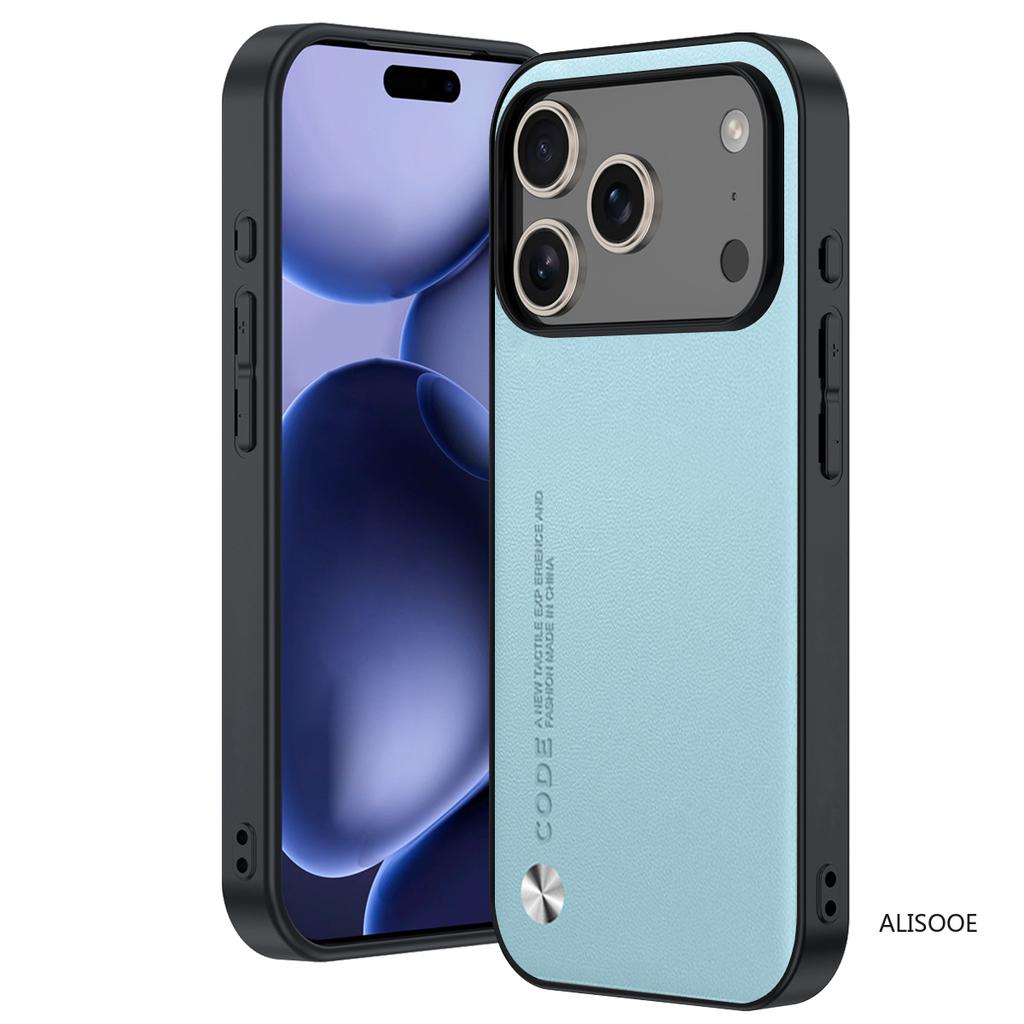 Leather Funda for iPhone 17 Pro Max 15 16 17Pro Case Luxury Fiber Texture PU-Leather Protection Capa for iPhone 17 Cover