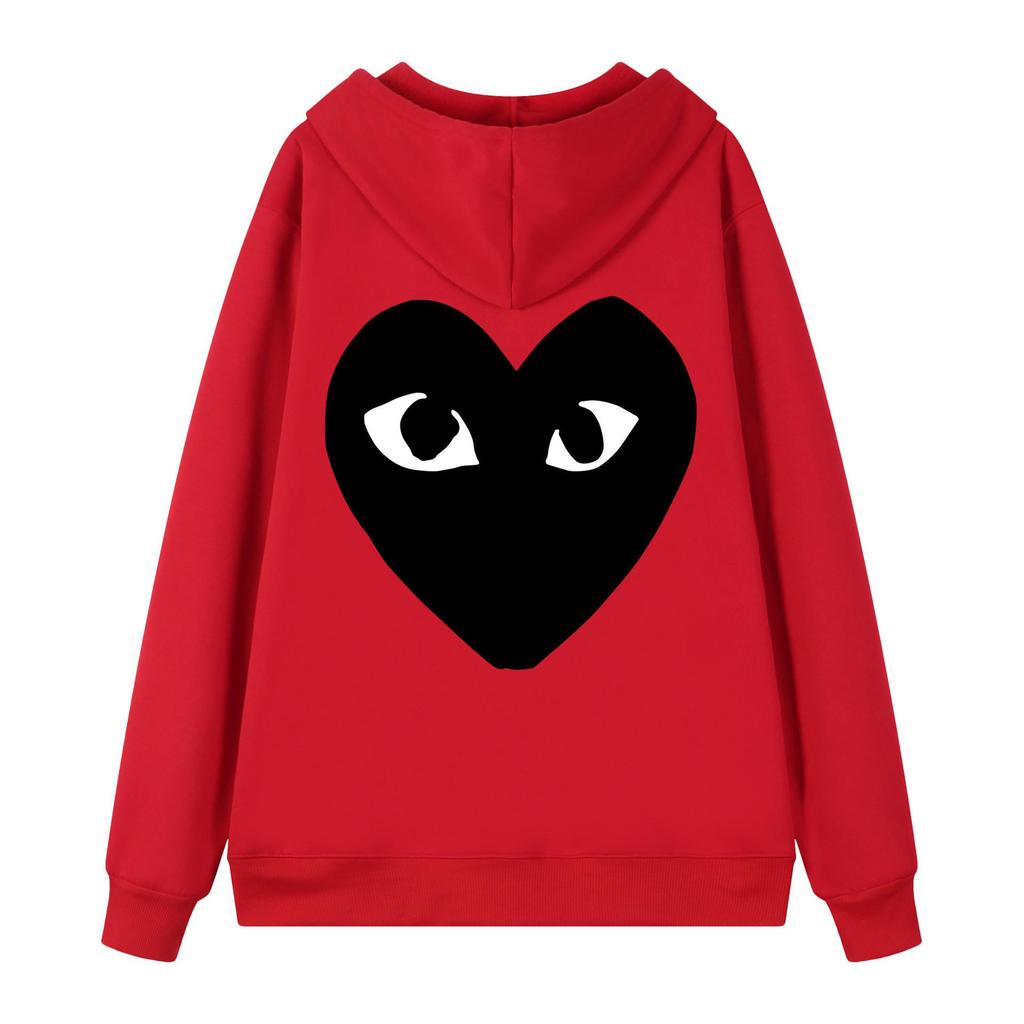 Hanorac de Iarnă din Catifea pentru Bărbați cu Imprimeu Inimă și Fermoar - Hanorac Trendy și Versatil