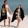 2Pcs Crown Couple Beach Towel Pink And Blue Couple Beach Towel Microfiber Beach Towel Quick-Drying Travel Companion, Gym Towel