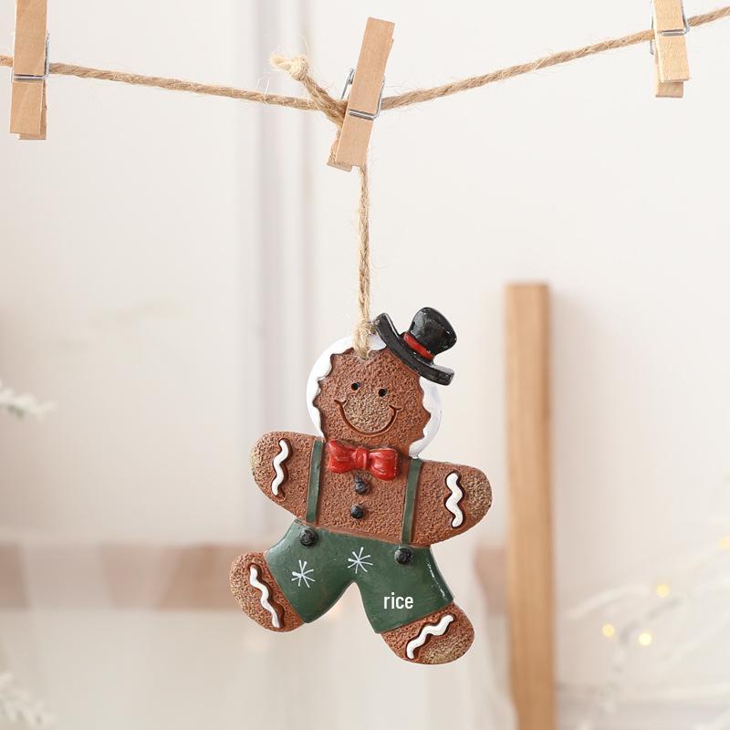 Snowman and Santa Christmas Tree Cartoon Resin Stocking Pendants