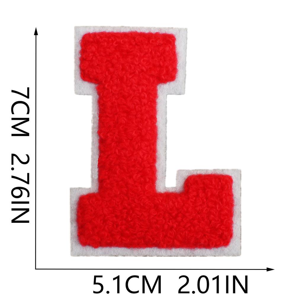 7Cm White Background Red Character Embroidery Cloth Sticker English Letters Towel Embroidery Patch Sticker Computer Embroidery Chapter Boy Heat Transf