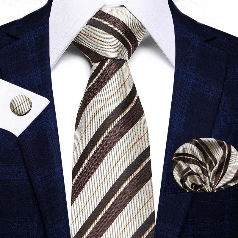 Men'S Business Tie Set, Tie Bow Tie Pocket Towel Cufflinks 3-Piece Set