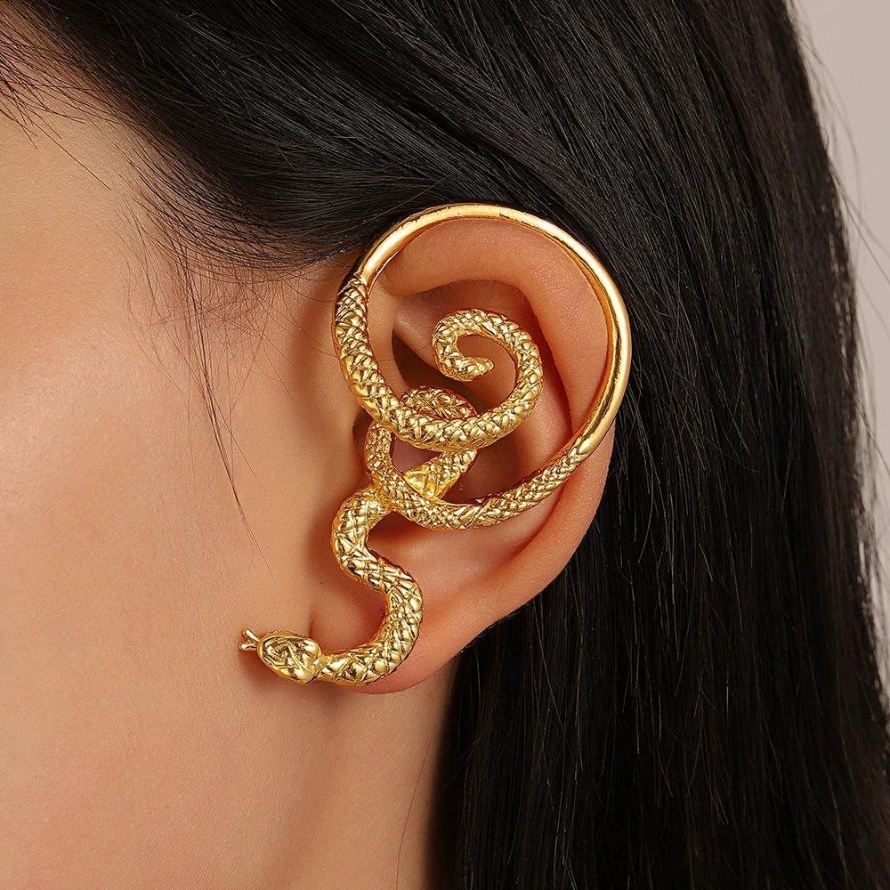 Elegant Diamond Snake Ear Clips - Non-Pierced, Minimalist Fashion, Niche Design