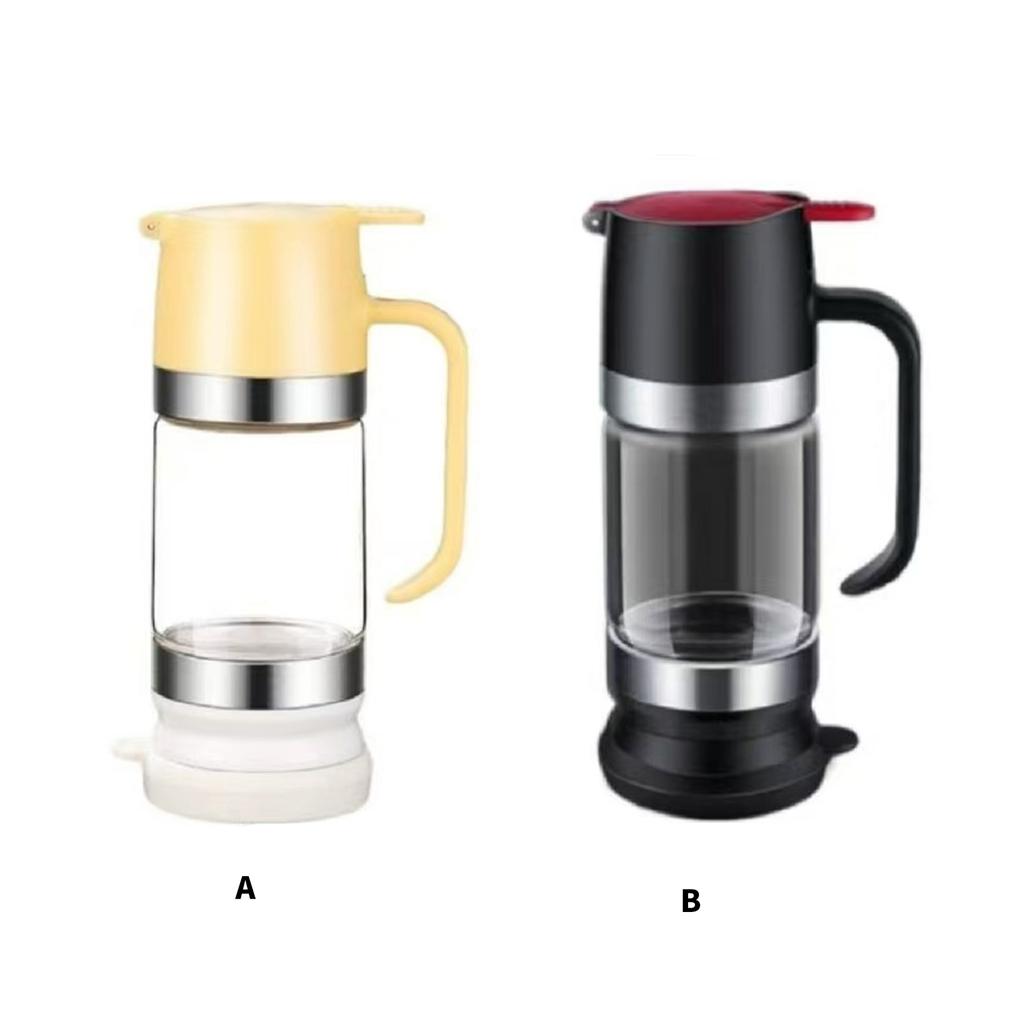 High Capacity Honeys and Syrup Dispenser Press Operated Honeys Jar with Handle for Breakfast and Cooking Kitchen Gadget