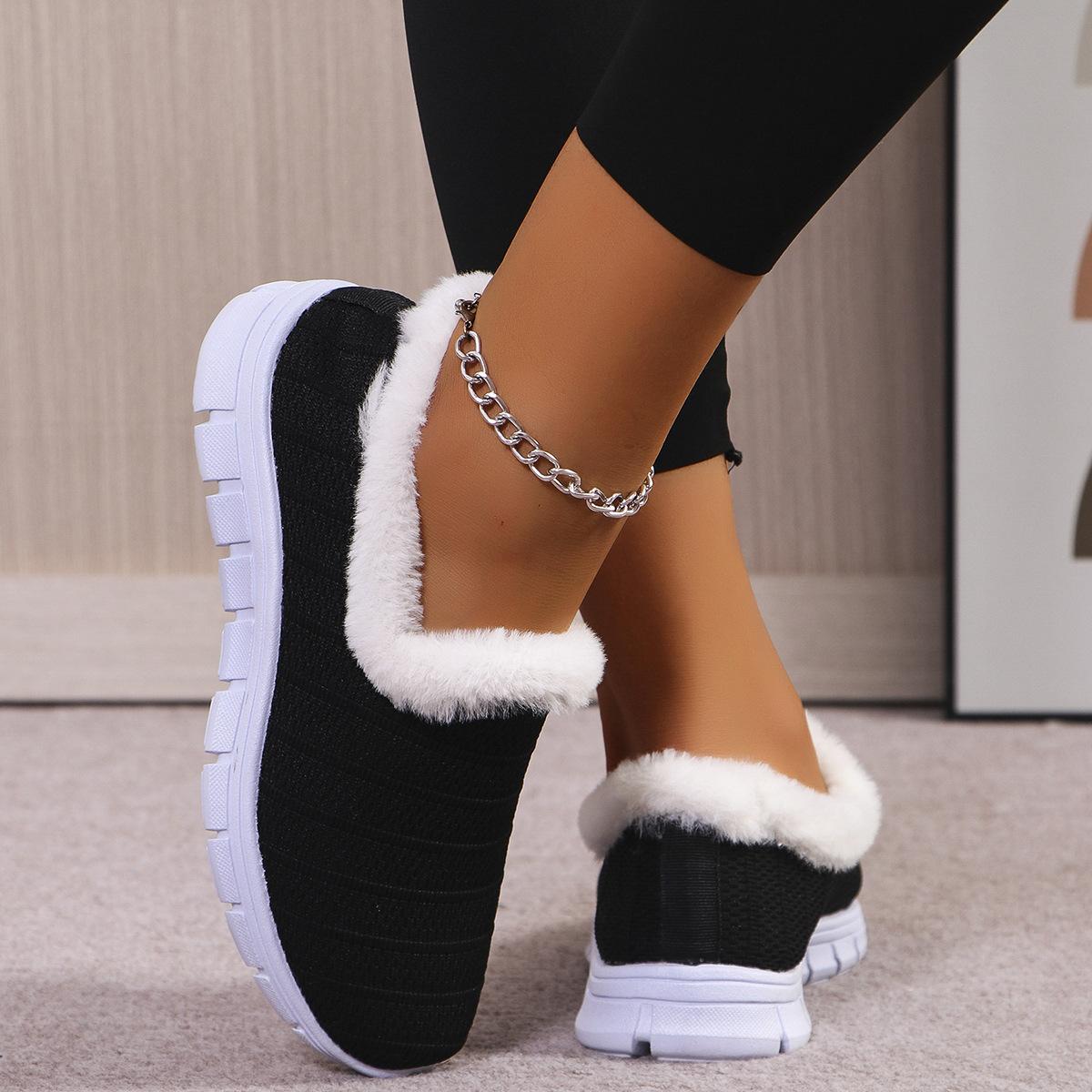 Модные женские хлопковые туфли большого размера 2024 Осень Новые Круглый носок Плоский — фото 5