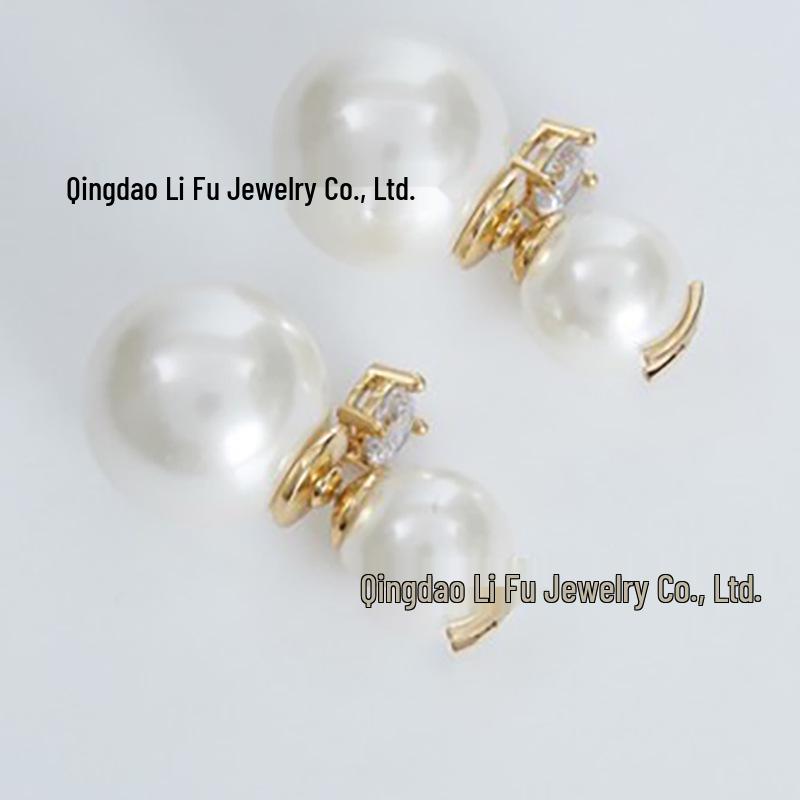 925 Silver Niche Pearl Double-Sided Earrings - Versatile, Light Luxury Front & Back Wear for Women.