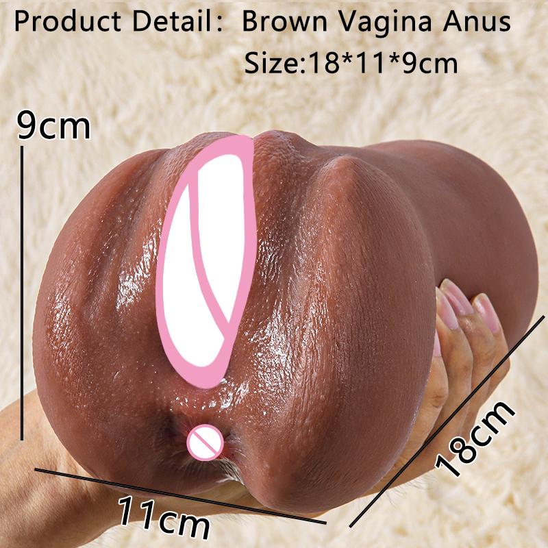 18 Sex Toy Masturbator for Man Pocket Pusssy Silicone Brown Vaginal Realistic Vagina Vacuum Suction Penis Massager Sex Shop