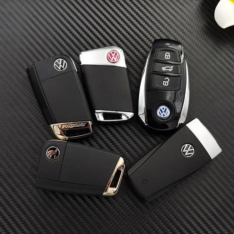 B5 Cars 2025 Hot For Volkswagen 5/10Pcs 14mm Aluminium Metal Car Styling Remote Key Stickers For Volkswagen GTI R-Line R Polo Go