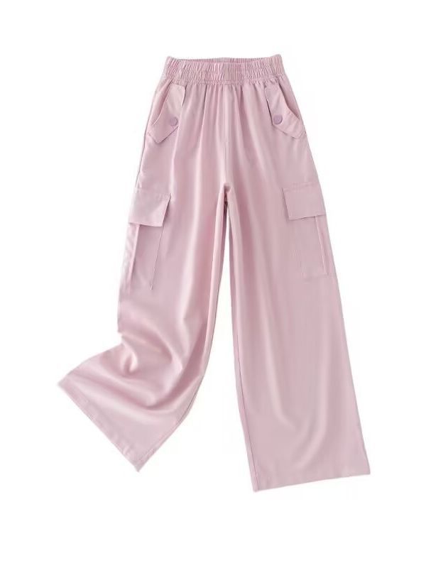 Mädchen lockere, lässige Hose mit weitem Bein, Kinderhose, Eisseide, Arbeitskleidungshose, mückendichte Hose