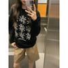 Lazy Pure Cotton American Retro Sun Long-sleeved T-shirt for Women Autumn New Loose Casual Versatile Top