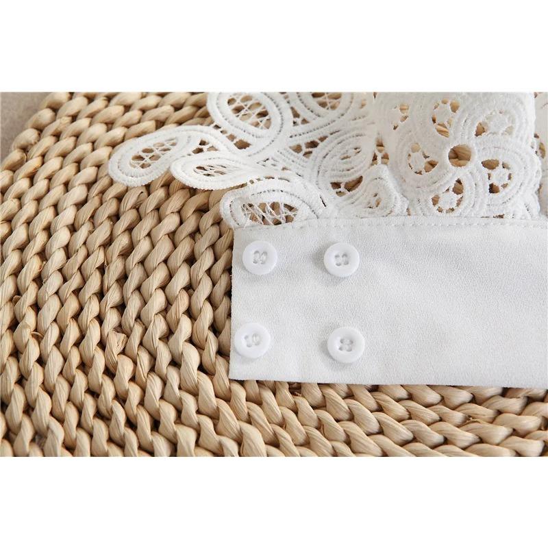 Women Hollow Detachable Sleeve Fake Cuffs Ladies Detachable Shirt Multi Layer Ruffles Solid Color White False Cuffs Wristband