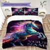 Custom Name Unicorn Fantasy Garden Bedding,Quilt Set Quilt Cover Pillowcase Home Birthday Gift(1 * Duvet Cover + 2 * Pillowcase, Without Core)_lx