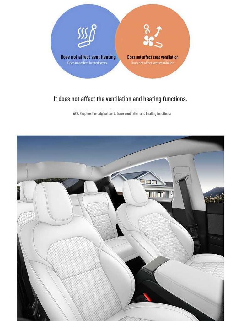 Tesla Model Y All-Season Wear-Resistant Leather Seat Covers & Cushions