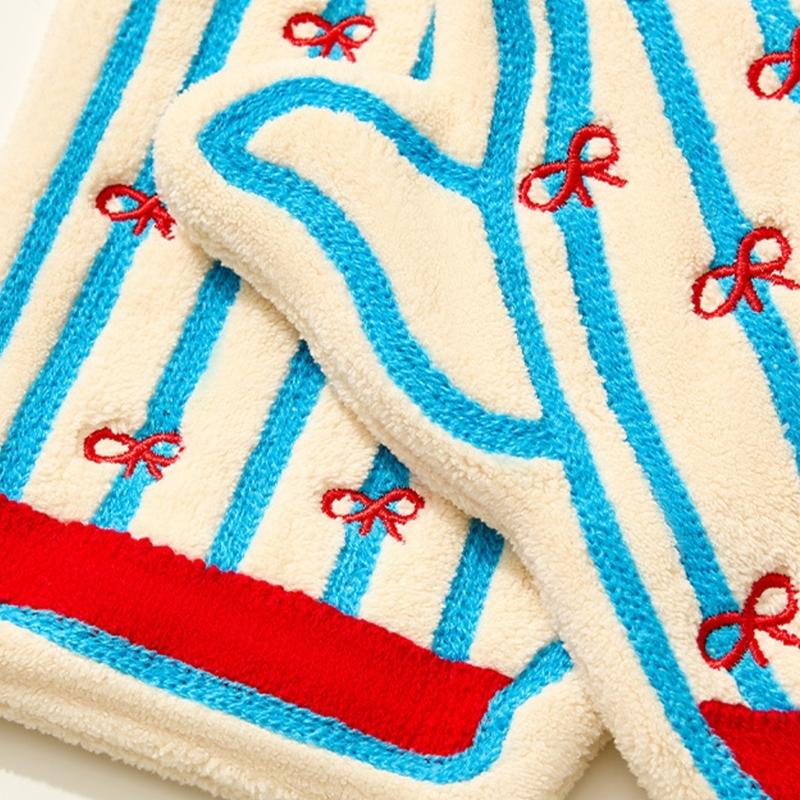 Cartoon Kettle Design Hand Towel Fast Drying Soft Plush Fabric Super Absorbent Hanging Towel for Kitchen Bathroom Use