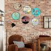 Vintage Gingerbread Man Metal Tin Wall Art 8 Inch Round Rustic Christmas Decoration Kitchen Cafe Home Holiday Decor