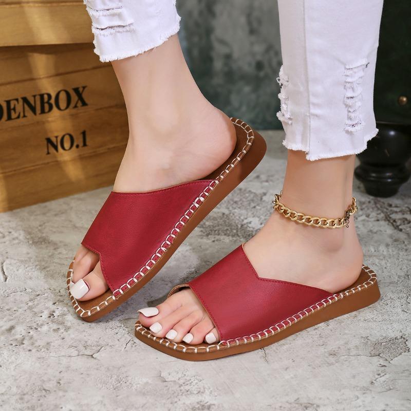 Women Slippers  Summer Luxury Fashion Flat Sandals Open Toe Non-Slip Outdoor Beach Slippers Slides Women
