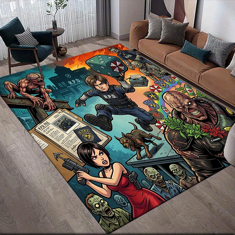 Multiple Characters of Death Note Anti-Slip Floor Mat, Rectangular Carpet for Living Room, Sofa and Game Zone.xwn