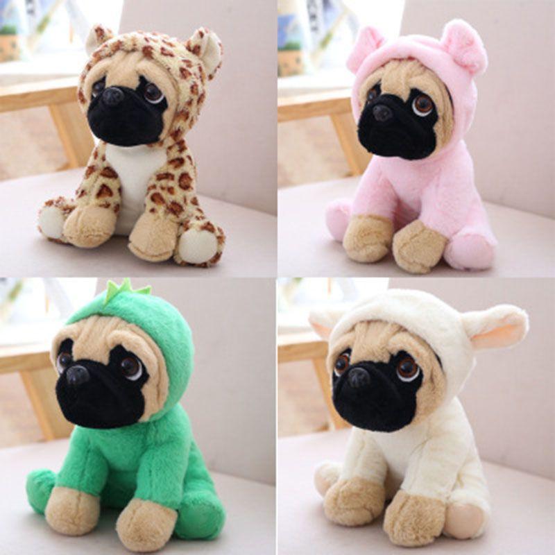 Adorable Large Plush Toys 8" Pug Dog In 7 Unique Costumes Cuddly Soft Toy