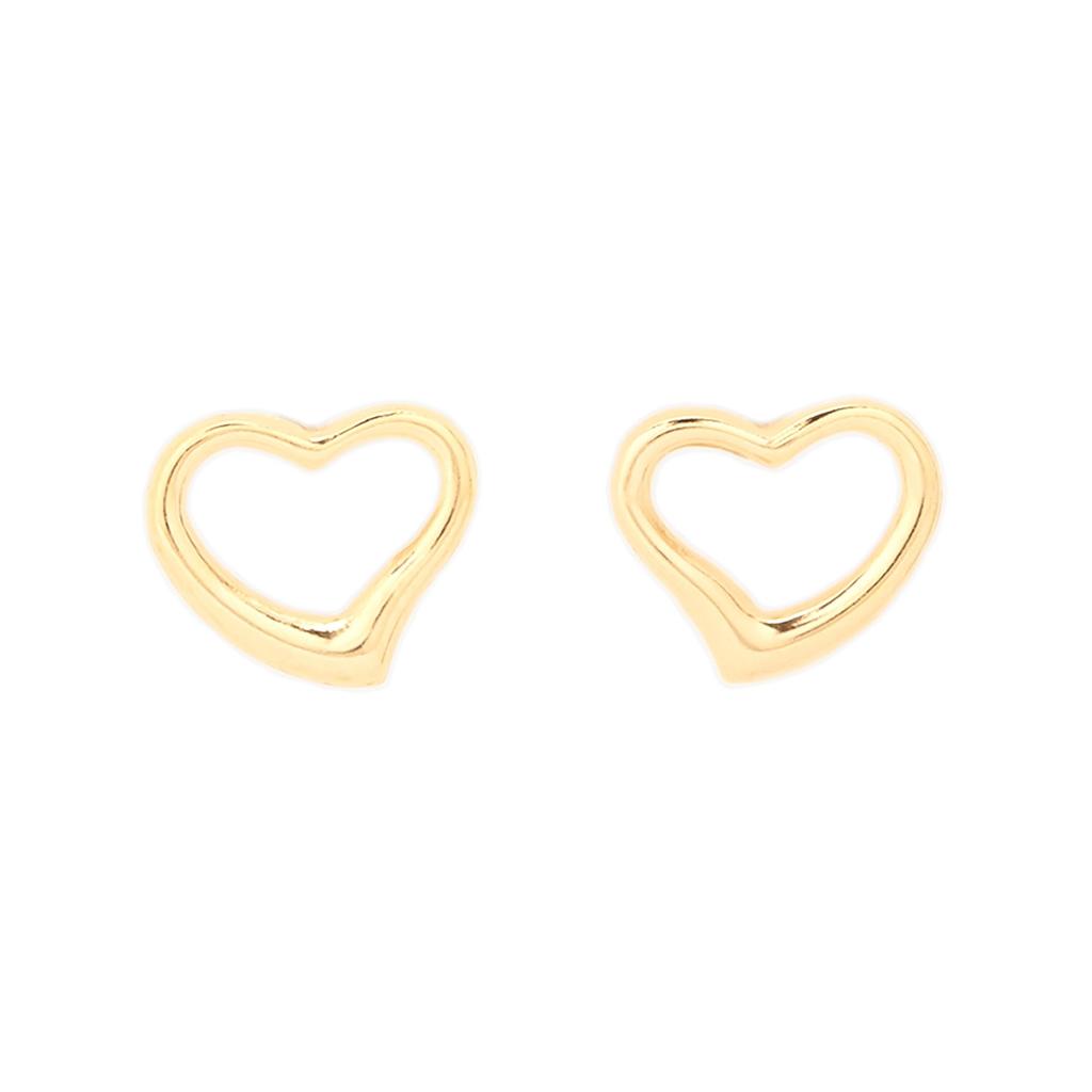 ESTELLE [Official] Women's 10K Yellow Gold Heart Motif Earrings 0202-3563-0019-0000