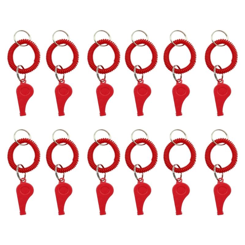 12pcs Colorful Sports Whistle Loud Noise Plastic Referee Tool Easyly Carry for Coaches Groups