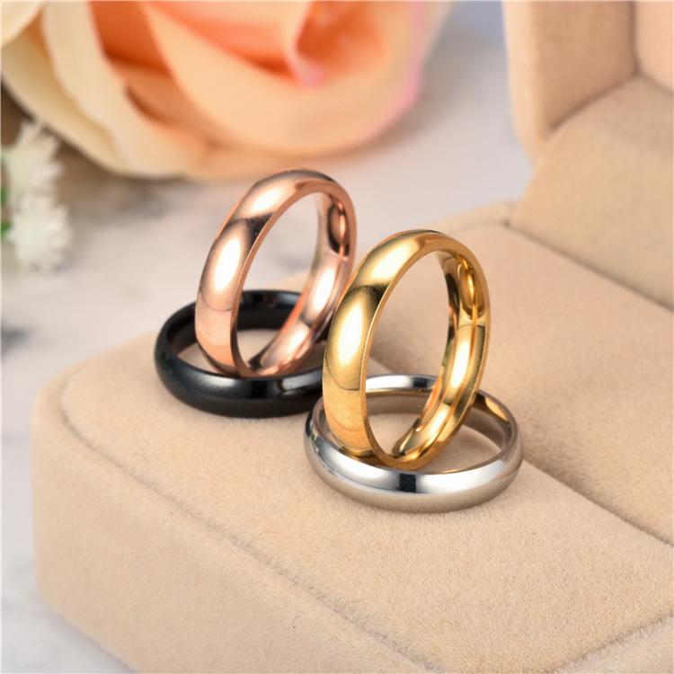 Couple'S 6mm Curved Smooth Plain Ring, Made Of Titanium Steel Material, Durable, Exquisite, Simple And Versatile Couple Jewelry Ring