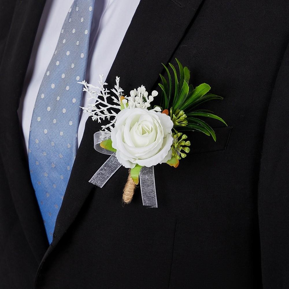 Silk Boutonnieres Flowers Brooches Style Wrist Flower New Wedding Corsage Wedding Accessories