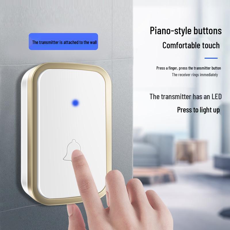 Wireless Waterproof Doorbell with Long-Distance Transmission and One-to-One Ding-Dong Caller for Home Use