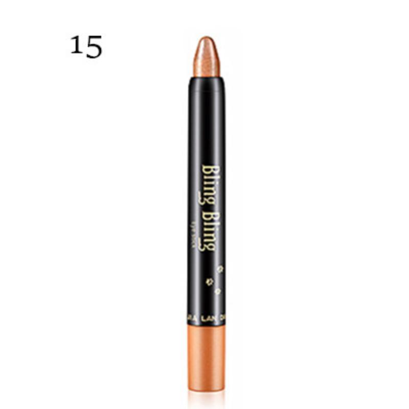 Bâton de crayon de fard à paupières nacré imperméable, 15 couleurs, paillettes durables, stylo d'ombre à paupières scintillant, Eyeliner, outils de maquillage pour les yeux