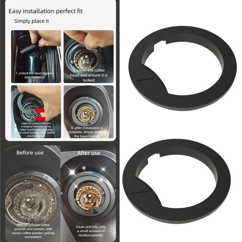 2Pieces Coffee Machine Grinder Rings Anti Clog Design Grinding Chamber Rings for Smooth Operation and Minimal Residues