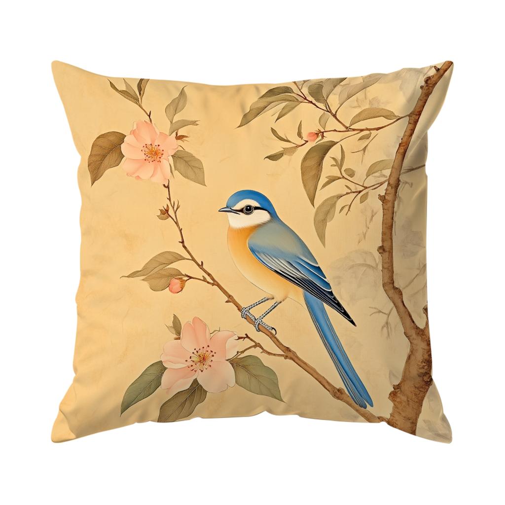 Retro Floral Birds Pillowcase Printed Polyester 40/45/50Cm Throw Pillowcover Decorative Sofa Cushion Pillowslip Home Decor