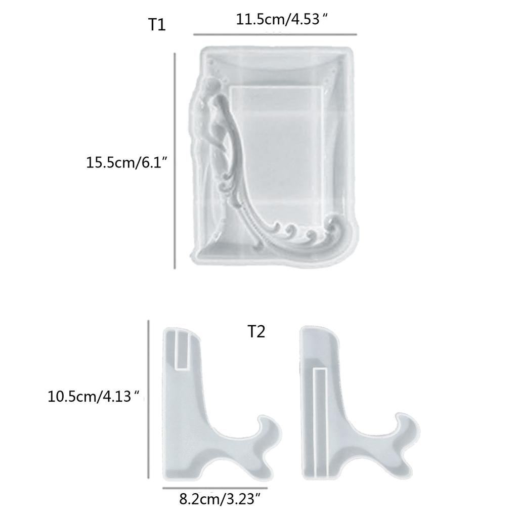Stampo Cornice Rettangolare in Silicone Supporto Stampo per Colata in Resina Epossidica Decorazione per la Casa