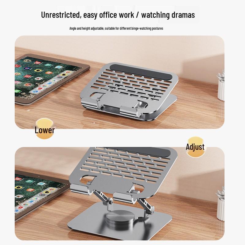 Universal Metal Foldable Desktop Stand for Phones & Tablets with Cooling Feature