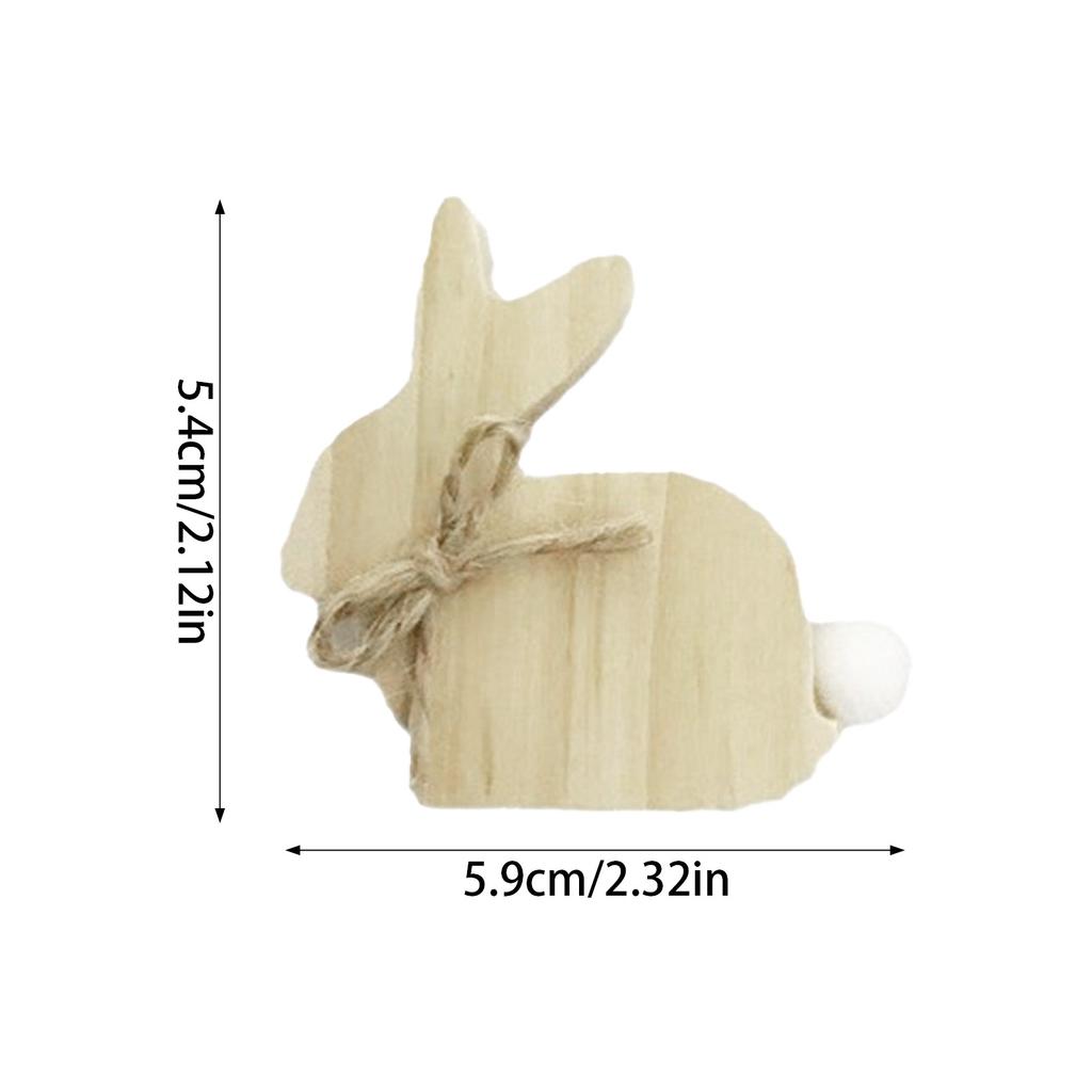 3pcs Wooden Easter Bunny Ornaments Farmhouse Vintage Indoor Home Decor Accents Suitable for Kitchen Holiday Party