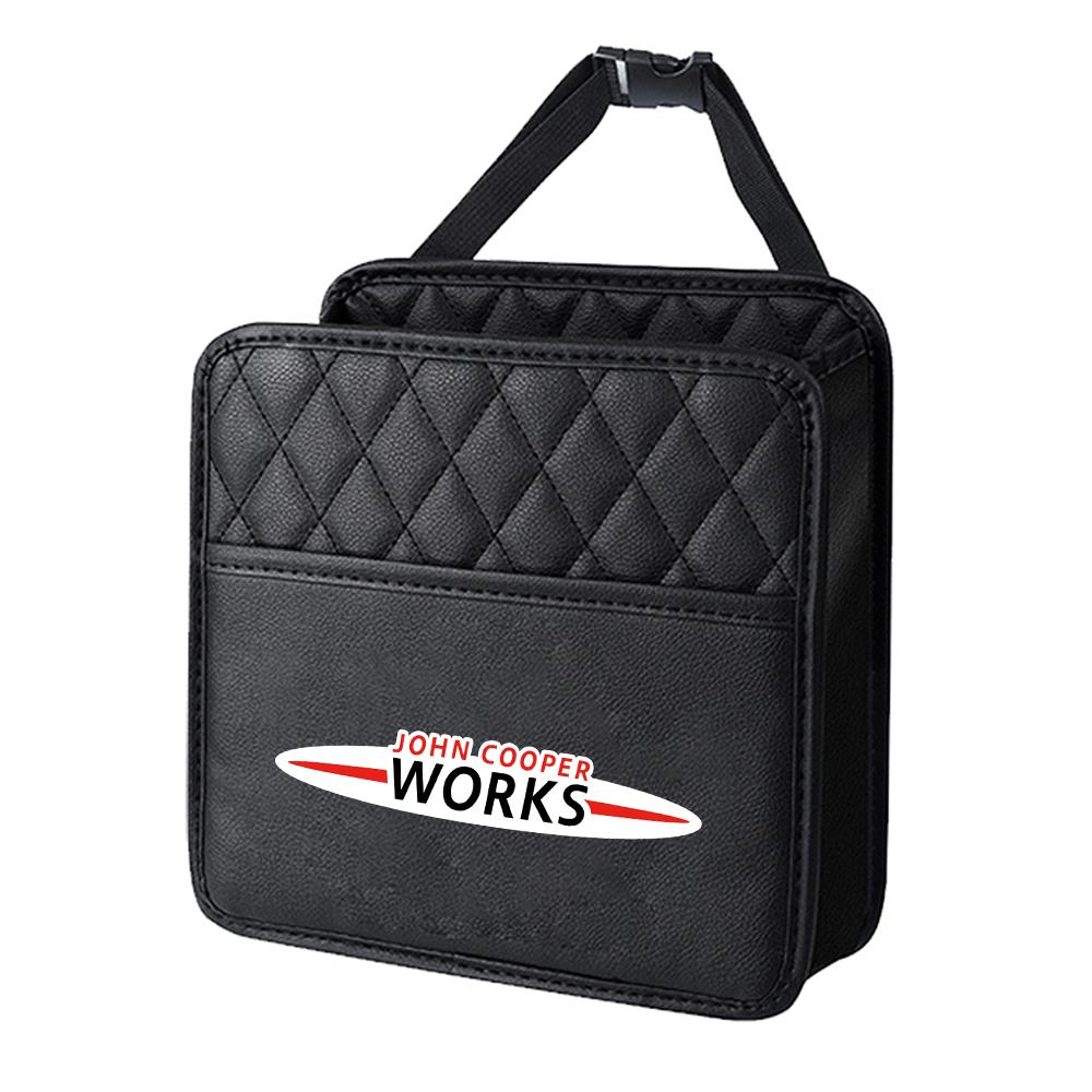 Foldable Car Logo Seat Back Hanging Storage Bag Organizer Case Accessories For a333 Cooper JCW WORKS R55 R56 F55 F56 R57 R58 R59 333a