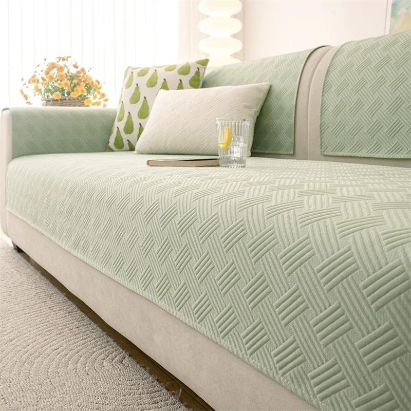 

Summer Ice Silk Sofa Cover for Living Room Non-slip Cooling Feel Couch Cushion Breathable Creamy Wind Sofa Mat Towel Decor 1pc 30x50 pillowcase